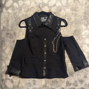 Killstar Military Style Cold Shoulder Top